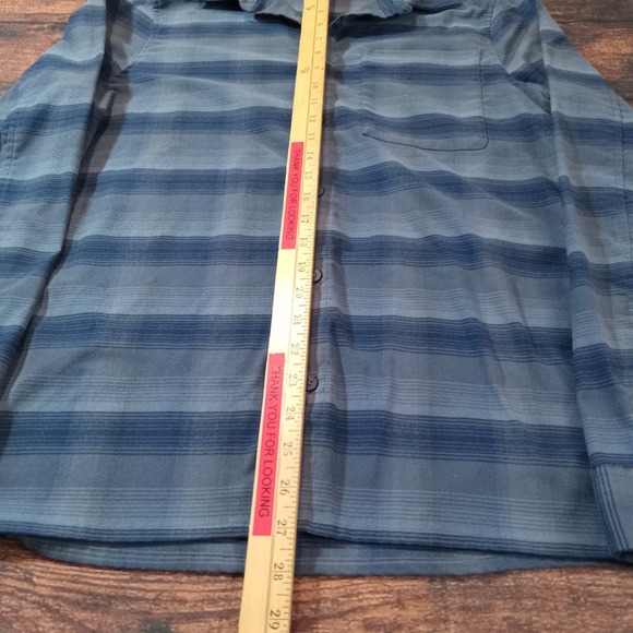 Lululemon Long Sleeve Button Up Shirt Men's Small Blue/Gray - Picture 5 of 5